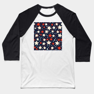 Patriotic 4th of July Pattern 24 Baseball T-Shirt